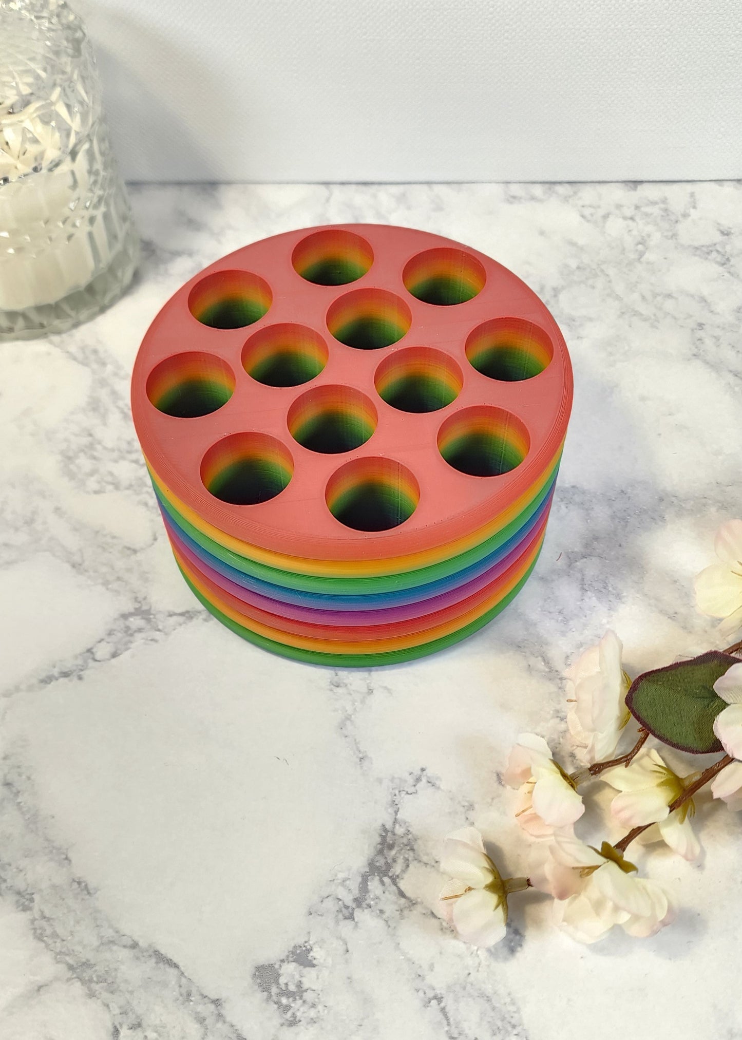 Rainbow Shaved Ice Diamond Painting Round Pen Holder