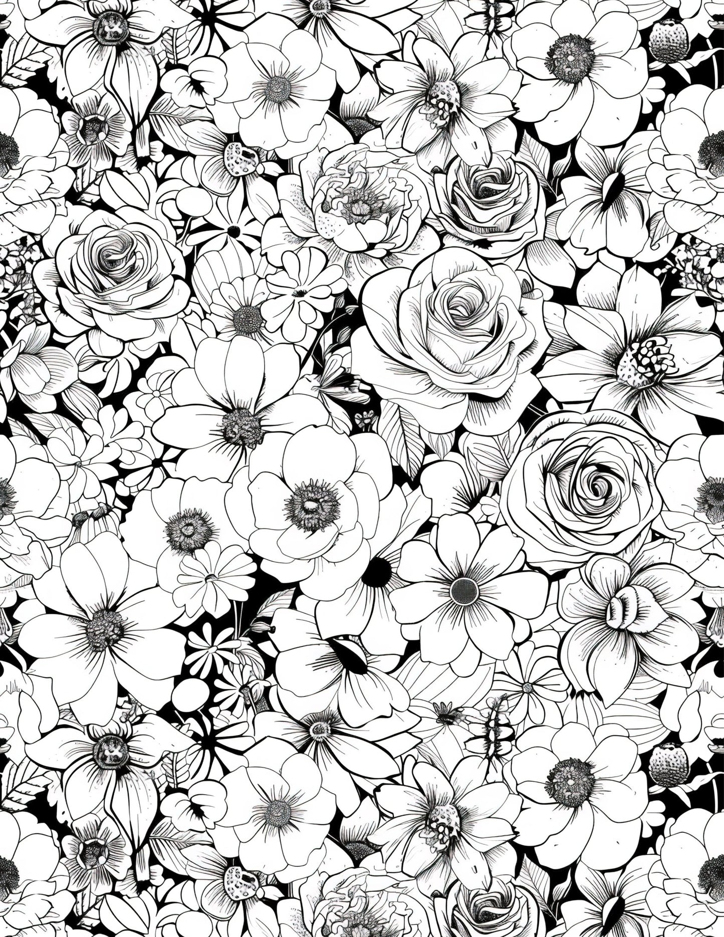 Black & White Flowers