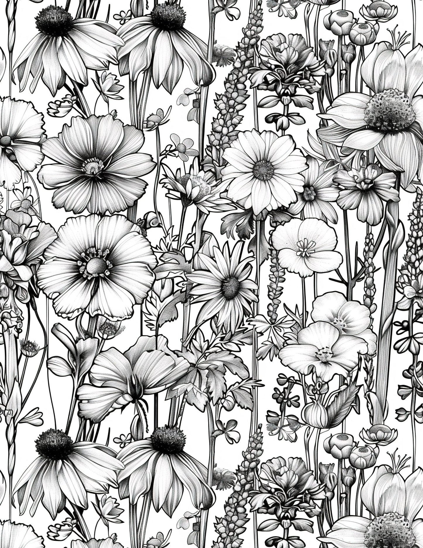 Black & White Flowers