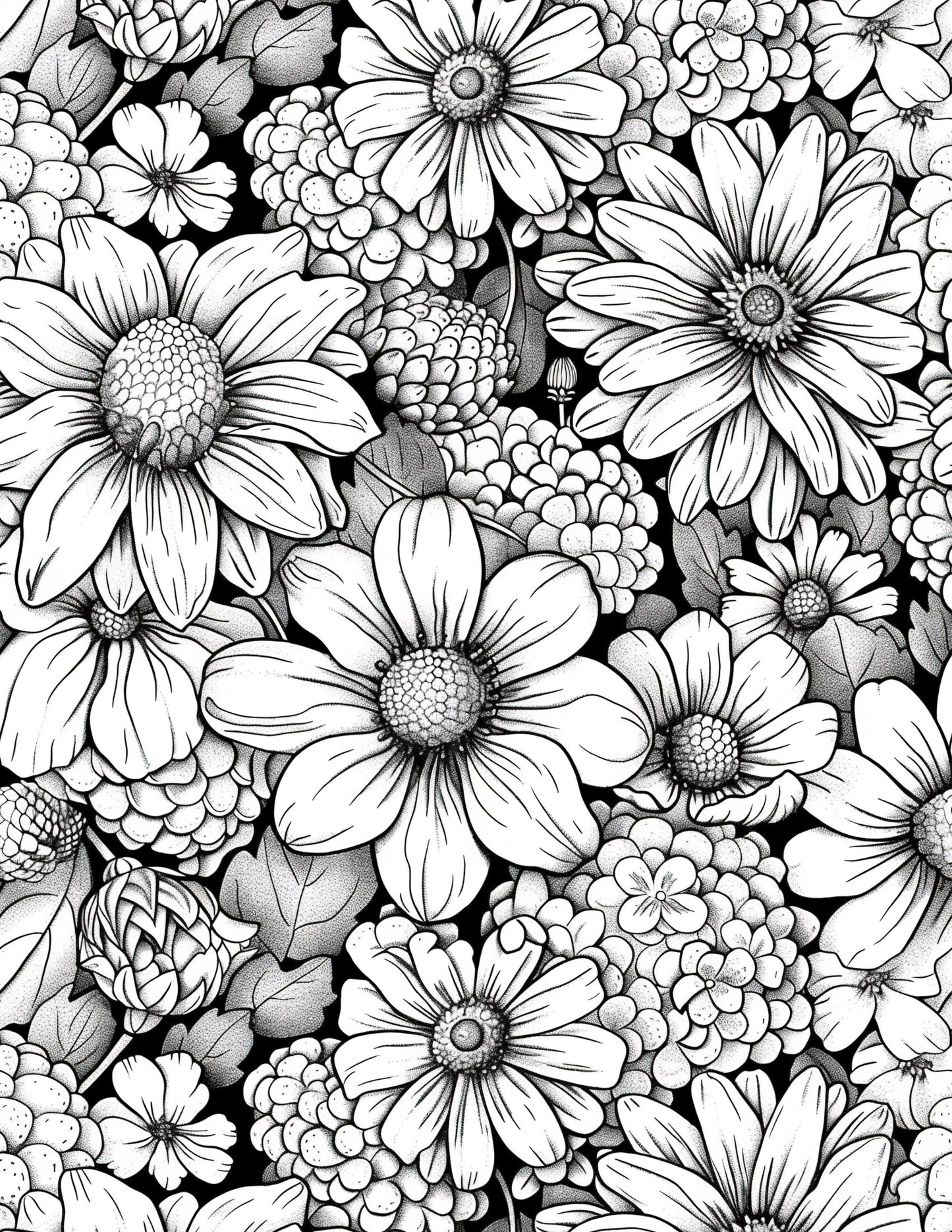 Black & White Flowers