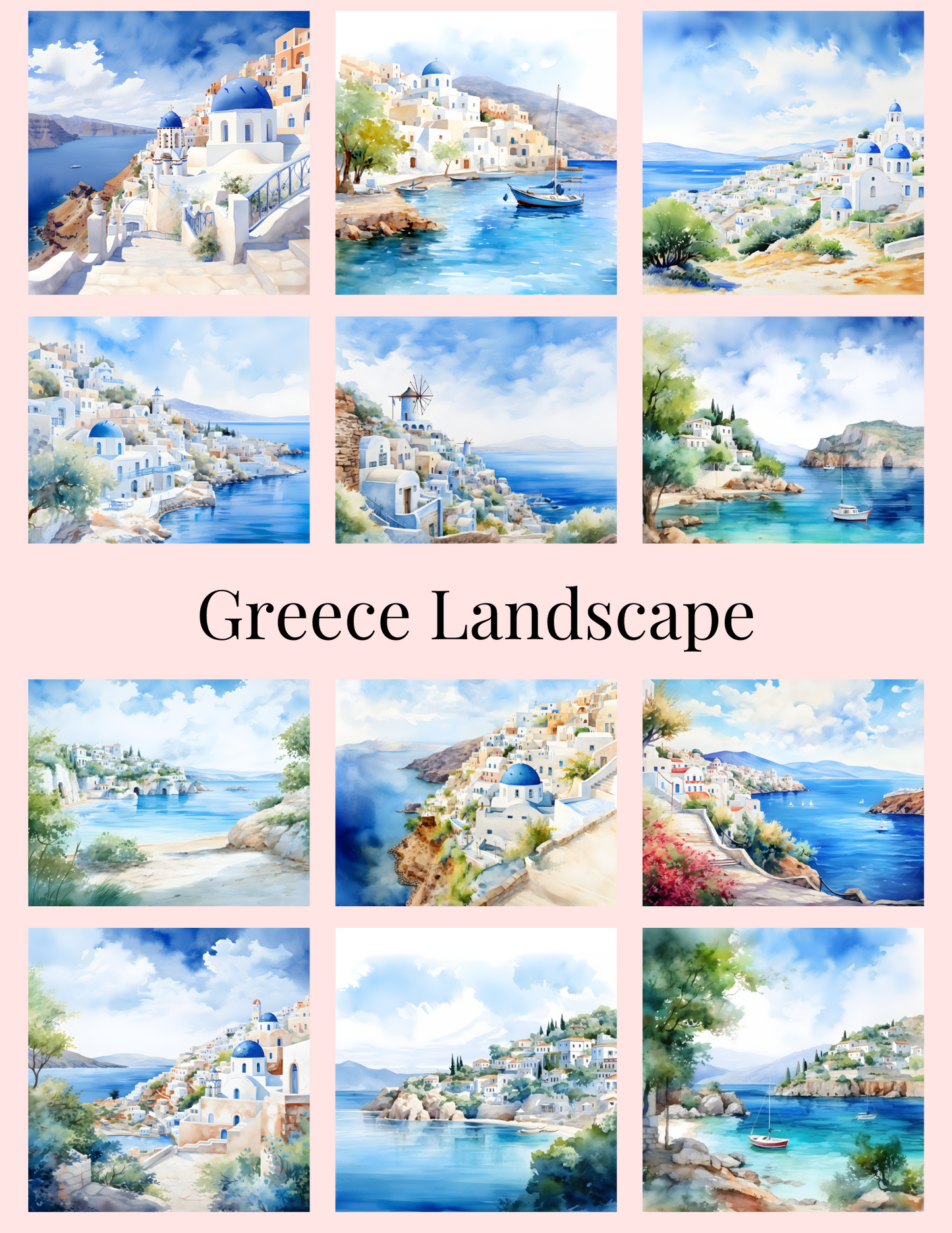 Greece Landscape Section Sticker