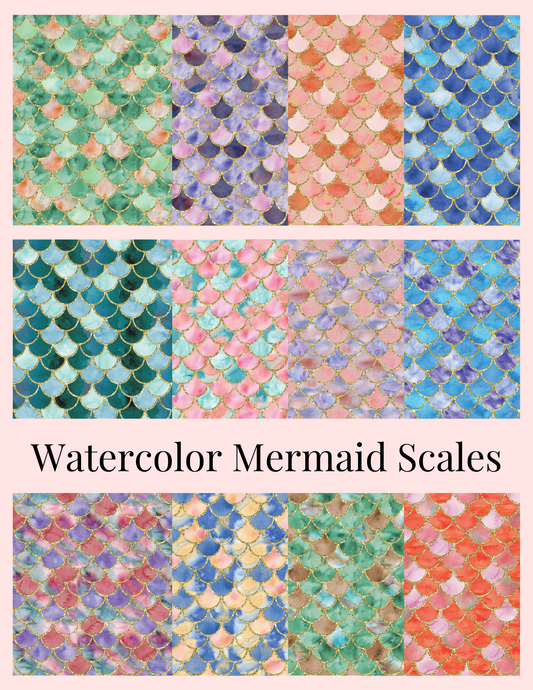 Watercolor Mermaid Scales