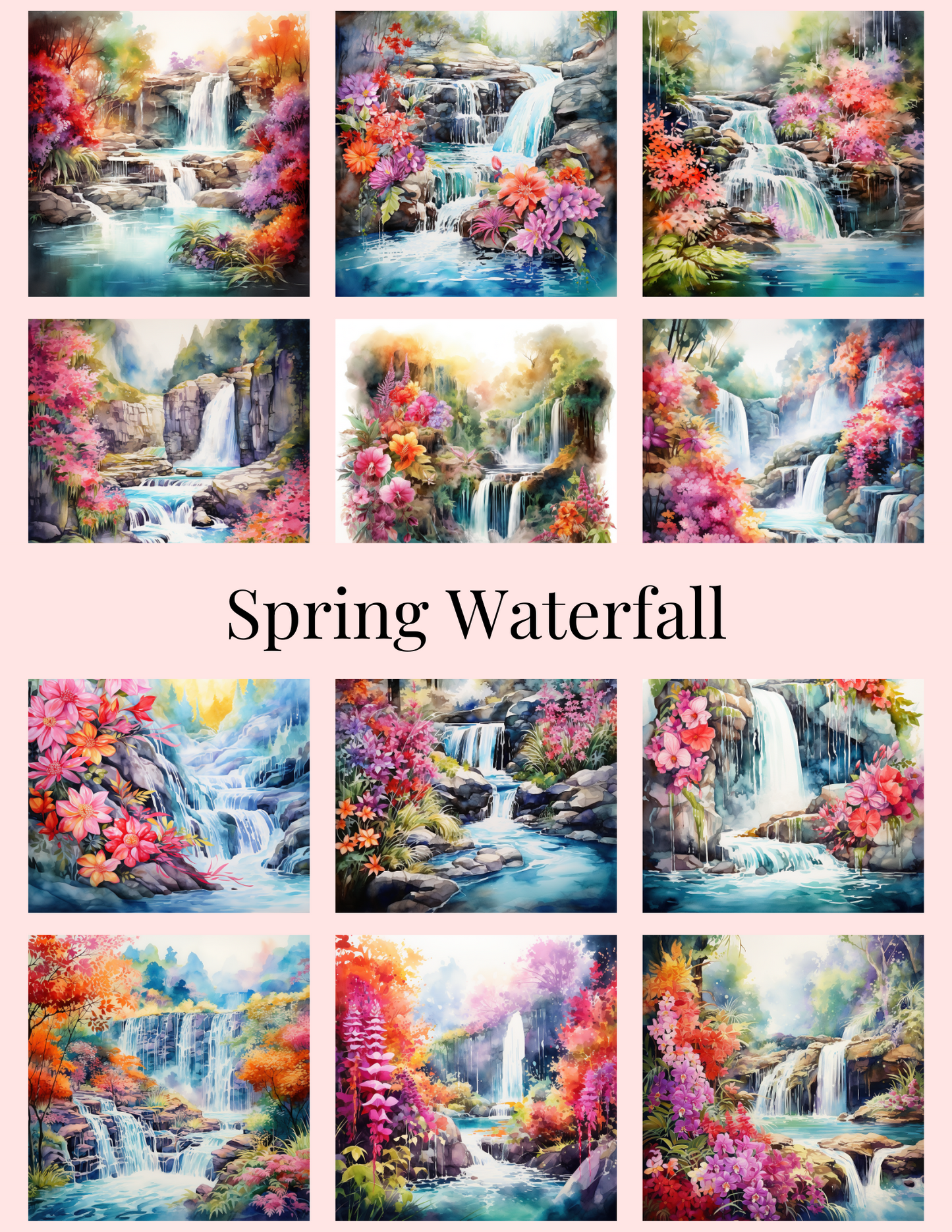 Spring Waterfall Section Sticker