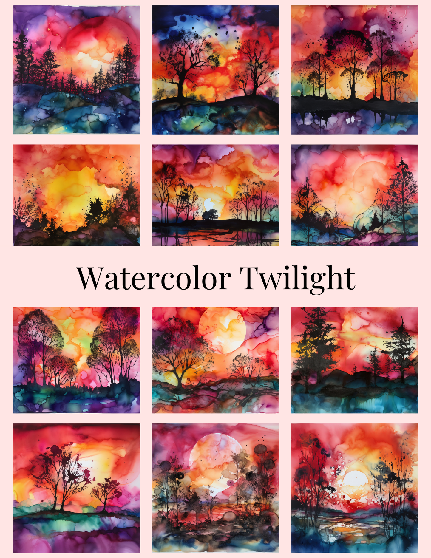 Watercolor Twilight Section Sticker